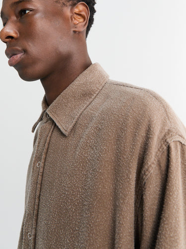 mfpen - Gambler Shirt in Dark Taupe Fuzz