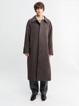 mfpen - Installation Coat in Brown Herringbone Recycled Wool