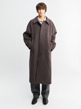 mfpen - Installation Coat in Brown Herringbone Recycled Wool