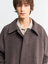 mfpen - Installation Coat in Brown Herringbone Recycled Wool