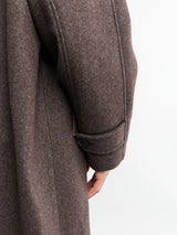 mfpen - Installation Coat in Brown Herringbone Recycled Wool