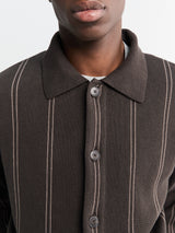 mfpen - Formal Cardigan in Biscuit Stripe