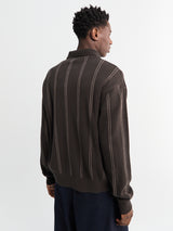 mfpen - Formal Cardigan in Biscuit Stripe