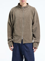 mfpen - Leisure Zip Up in Faded Taupe Jersey Cord