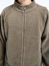 mfpen - Leisure Zip Up in Faded Taupe Jersey Cord