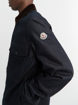 Moncler - Denim Cordury-Timmed Shirt Jacket in Dark blue
