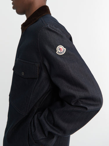 Moncler - Denim Cordury-Timmed Shirt Jacket in Dark blue