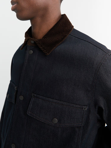 Moncler - Denim Cordury-Timmed Shirt Jacket in Dark blue