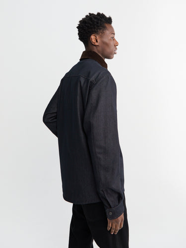 Moncler - Denim Cordury-Timmed Shirt Jacket in Dark blue