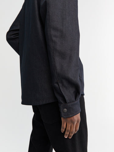 Moncler - Denim Cordury-Timmed Shirt Jacket in Dark blue