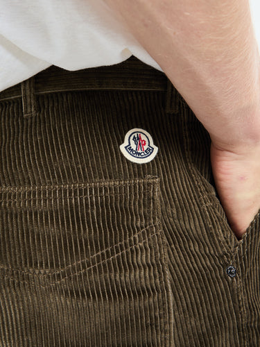 Moncler - Corduroy Jogging Trousers in Dark Green