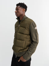Moncler - Padded Wool Zip-up Cardigan in Olive Green