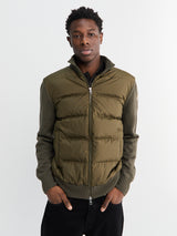 Moncler - Padded Wool Zip-up Cardigan in Olive Green