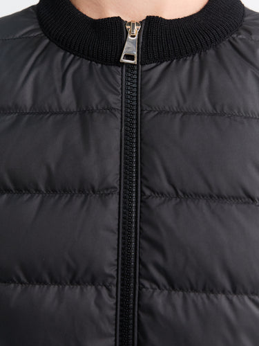 Moncler - Padded Wool Zip-Up Cardigan in Black