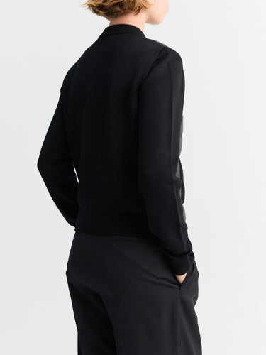 Moncler - Padded Wool Zip-Up Cardigan in Black