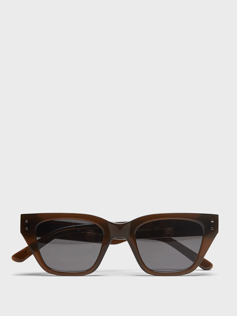 Monokel Eyewear - Memphis Sunglasses in Chocolate and Solid Grey