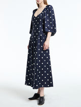 Mr. Larkin - Lexi Dress in Ink and Ivory Big Dot