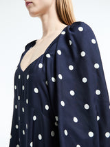 Mr. Larkin - Lexi Dress in Ink and Ivory Big Dot