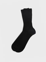 Mrs. Hosiery - Mrs. Silky Fine Ribbed Socks in Black