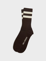 Mrs. Hosiery - Mrs. Sporty Premium Socks in Brown and White Stripes