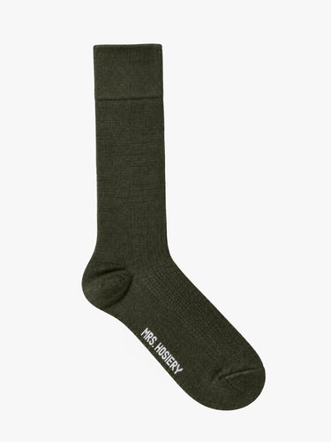 Mrs. Hosiery - Mrs. Silky Fine Ribbed Socks in Dark Forest