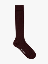 Mrs. Hosiery - Mrs Merino High Ribbed Socks in Burgundy