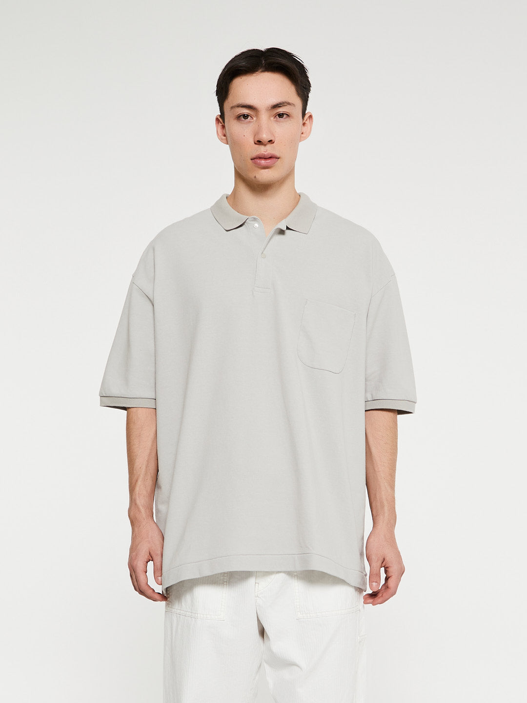 Nanamica - Shortsleeved Polo Shirt in Light Gray