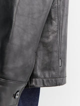Neighborhood - Leather Car Coat in Black