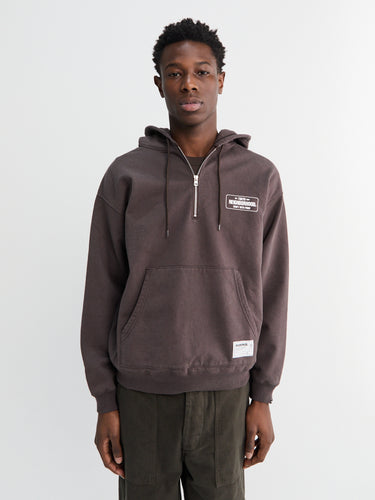 Neighborhood - Classic Half Zip Sweatshirt in Brown