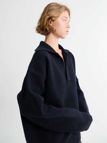 Studio Nicholson - Nash Knit Sweater in Darkest Navy