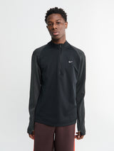 Nike - Dri-Fit half-zip running top in Black and Reflective Silver