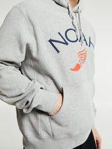 Noah - Wing Foot Core Logo Hoodie in Heather Grey