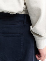 Noah - Brushed Back Pleated Jeans in Dark Navy