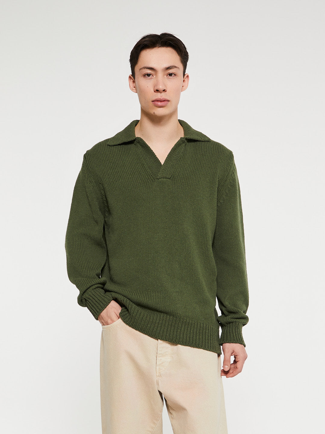 Norse Projects - Lasse Cotton Holiday Polo in Ivy Green