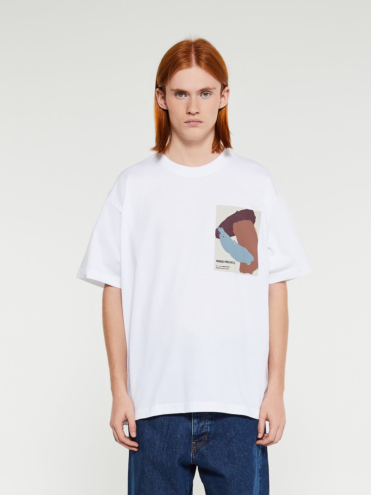 Norse Projects - Simon Loose Organic Brush Stroke T-Shirt in White
