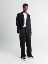 Our Legacy - Unconstructed Double-Breasted Blazer in Black Panama Wool