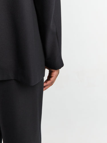 Our Legacy - Unconstructed Double-Breasted Blazer in Black Panama Wool