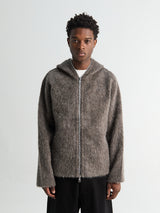 Our Legacy - Full Zip Hood in Mole Grey Hairy Wool