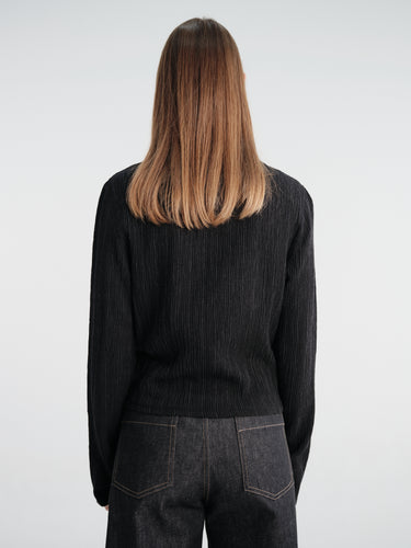 Our Legacy - Slim Zip Longsleeve in Obsidian Depth Woolcose Ridge