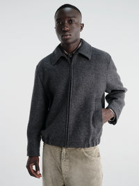 Dunst - Unisex Collared Wool Blouson in Charcoal Grey