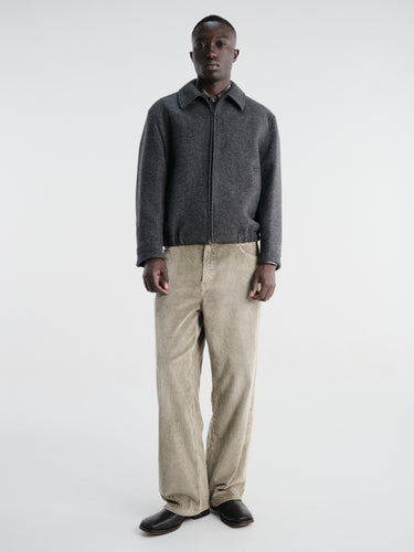Dunst - Unisex Collared Wool Blouson in Charcoal Grey