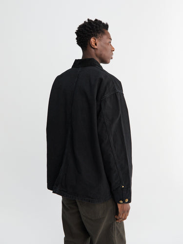 orSlow - Relax Fit Oxford Coverall Shirt in Black