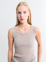 Oscalito - SP/L Cotone Costina Top in Beige