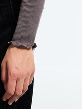 Oscalito - Wool & Silk Longsleeved Top in Taupe