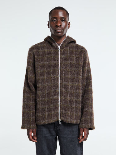 Our Legacy - Full Zip Hood in Dorf Check Hairy Wool