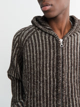 Our Legacy - Level Hood Sweater in Vanise Brown Stripe Isels Wool