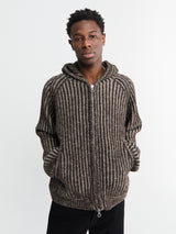 Our Legacy - Level Hood Sweater in Vanise Brown Stripe Isels Wool