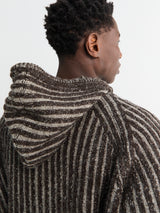 Our Legacy - Level Hood Sweater in Vanise Brown Stripe Isels Wool