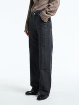Our Legacy - Treble Cut in Black Coated Herringbone