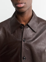 Our Legacy - Welding Shirt in Umber Brown Fluid Calfskin